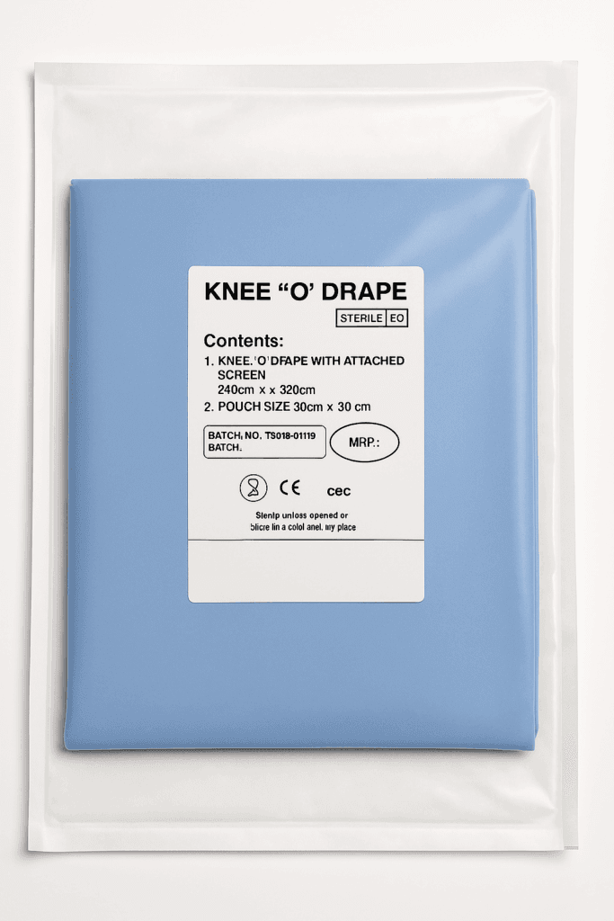 Sterile knee O drape for orthopedic surgery and hospital operation use