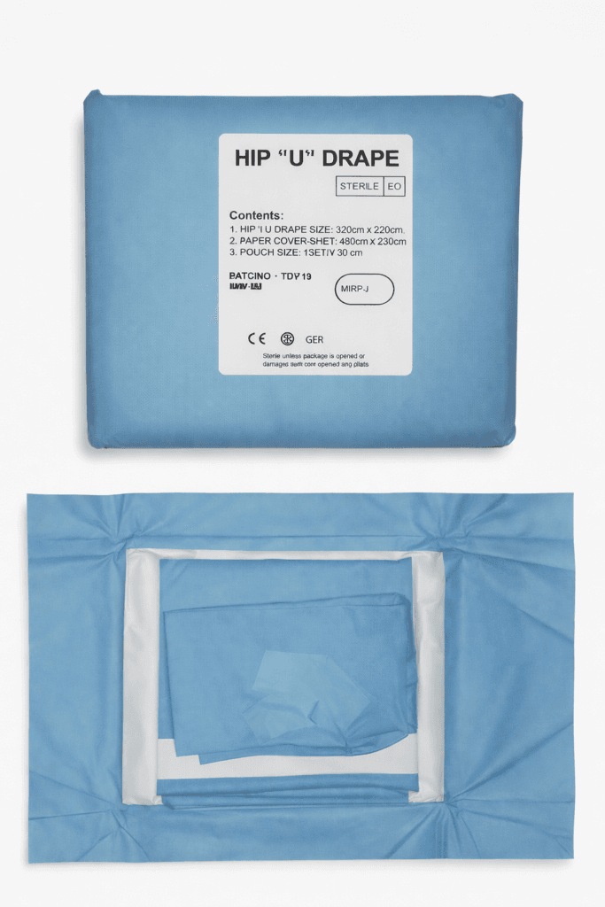 Sterile hip U drape for orthopedic surgery and hospital operation use